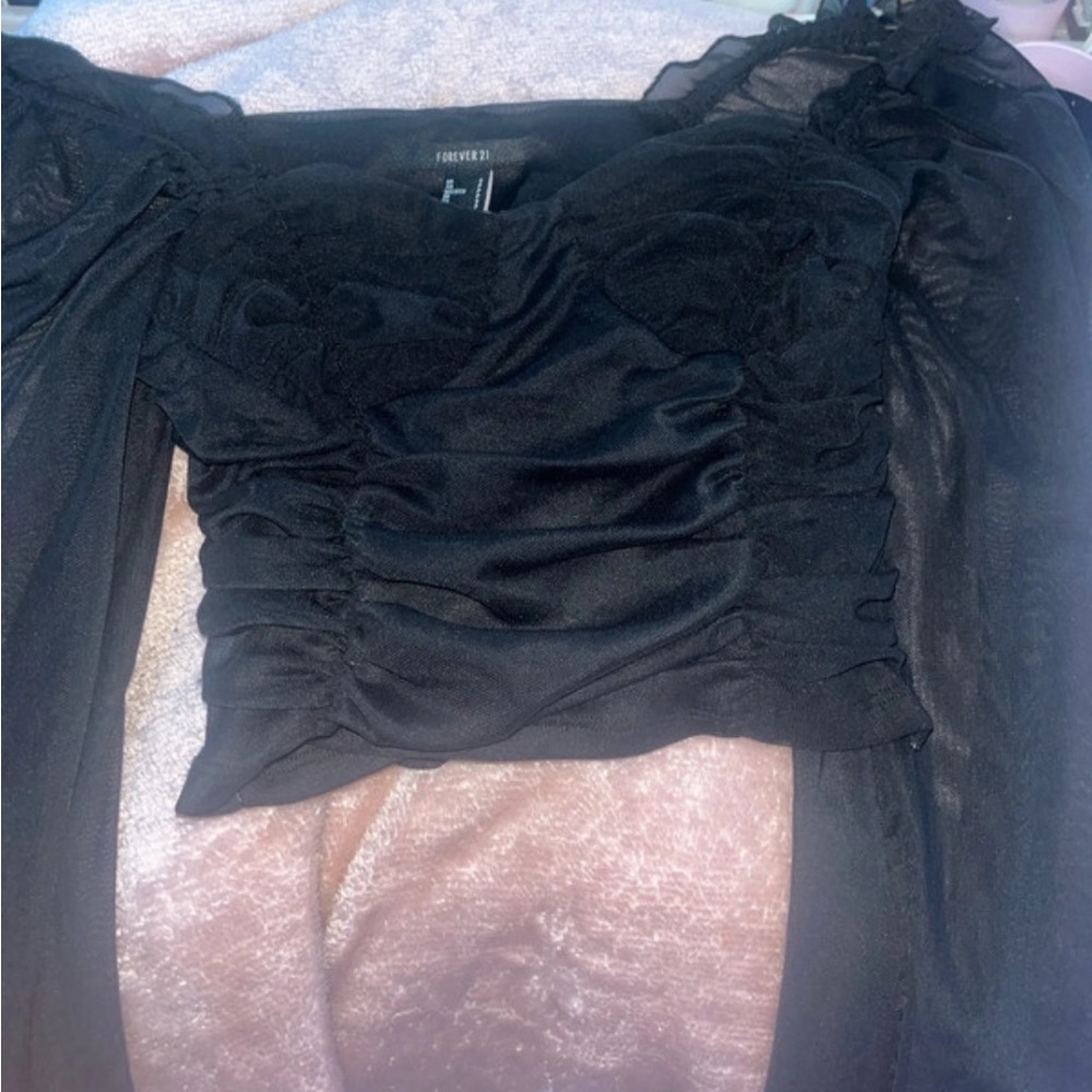 black off shoulder lace longsleeve